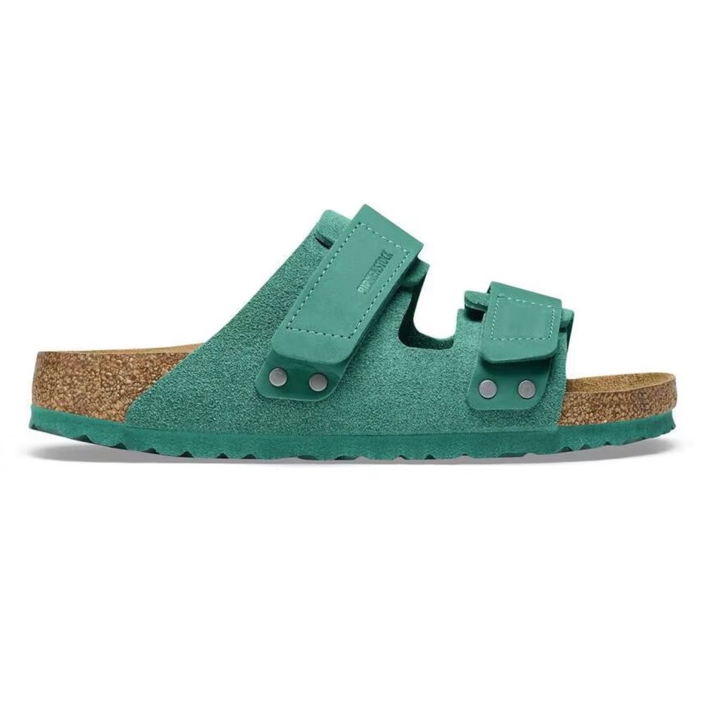 Birkenstock Uji Sandals Men 13 Digital Green NEW Suede Hook Loop Slide EU 46 - Picture 4 of 7